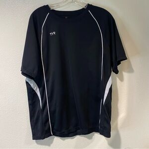 TYR Black Performance Shirt with White Trim